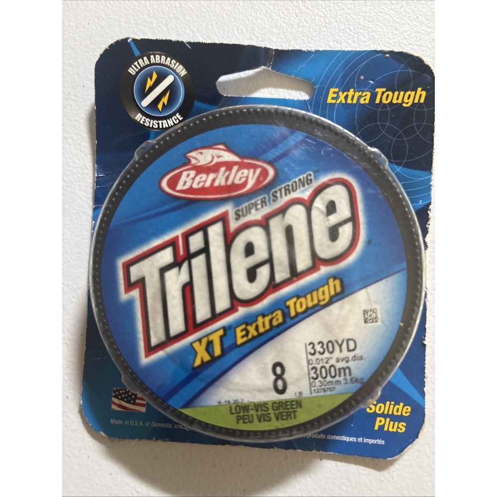 Berkley Trilene XT Extra Tough Fishing 8Lb Line 330 Yards Low-Vis Green New